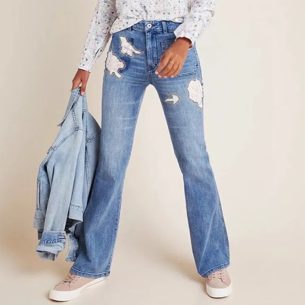 Anthropologie Pilcro and the Letterpress high rise trouser bootcut jeans, sz 27